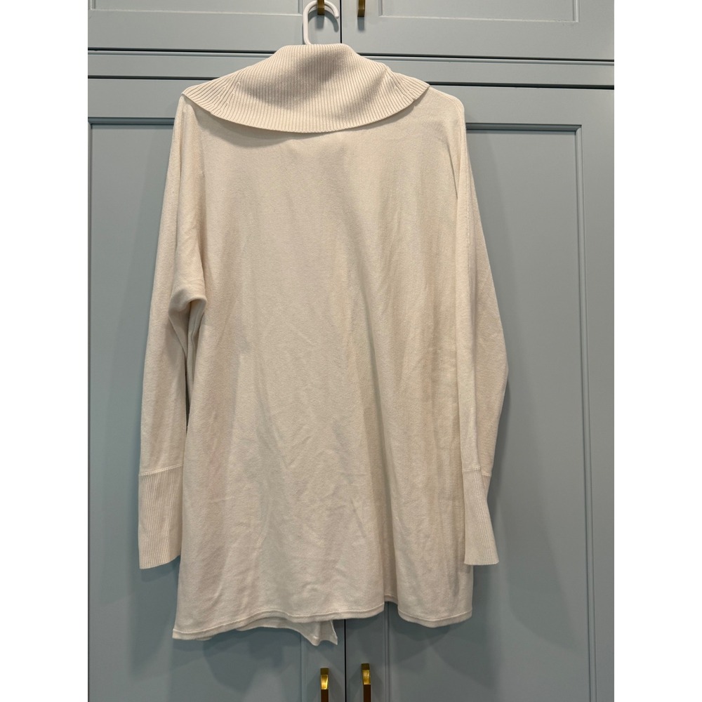 JM Collection Womens Cream Cowl Neck Lace Up Shoulder Grommet Sweater Lagenlook